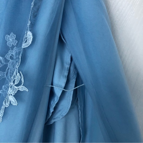 Rene beautiful chiffon & lace corset prom dress in sky blue - Picture 14 of 17